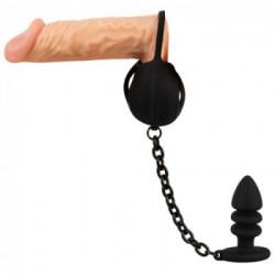 Black Velvets Ball Cage With Butt - Plug Anale con Anello per il Pene
