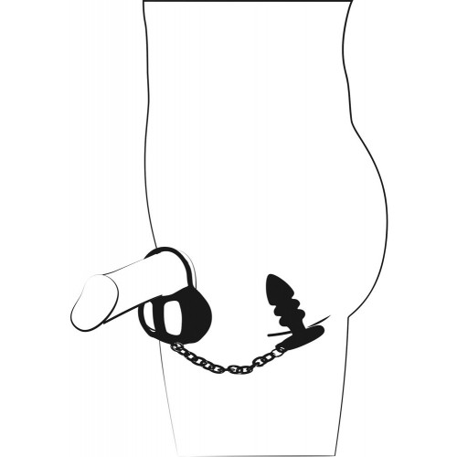 Black Velvets Ball Cage With Butt - Plug Anale...