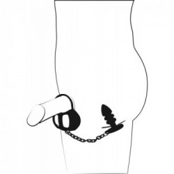 Black Velvets Ball Cage With Butt - Plug Anale con Anello per il Pene