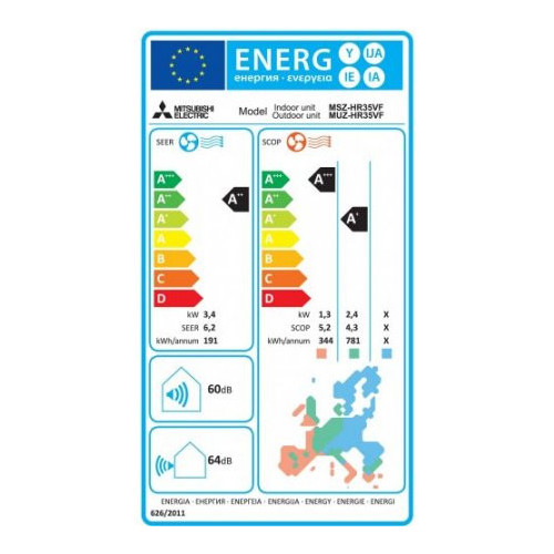 Mitsubishi MUZ-DW35VF + MSZ-DW35VF - Kit...