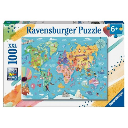 Puzzle 100 pz. XXL Mappa del mondo