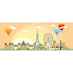 Puzzle 1000 pz - Panorama Un giorno a Parigi