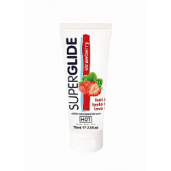 HOT Superglide - Gel Lubrificante, Edibile, Gusto Fragola, 75ml