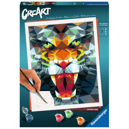 Ravensburger - CreArt Tigre stile Poligono, Kit...