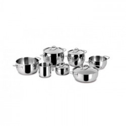 Lagostina 10795600011 Euforia - Batteria di Pentole da 11 pz, Acciaio Inox 18/10