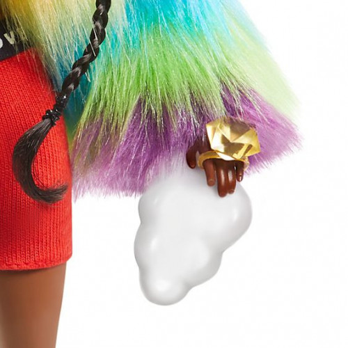 Barbie Extra Doll 1 in Rainbow Coat with Pet...