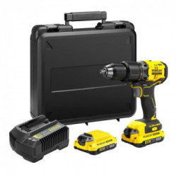 Stanley SFMCD715D2K-QW - Trapano Avvitatore a Percussione, 18V, 2,0 Ah, 60 Nm con Valigetta