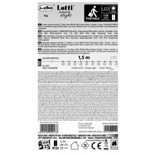 Catena lineare decorata 15 Sfere Vetro Diametro...