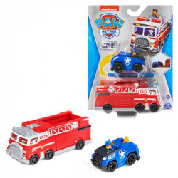 PAW Patrol , Camion dei Pompieri e auto della polizia di Chase in metallo, veicoli die-cast in scala 1:55, giocattoli per