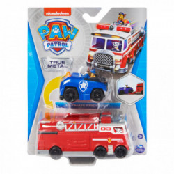 PAW Patrol , Camion dei Pompieri e auto della polizia di Chase in metallo, veicoli die-cast in scala 1:55, giocattoli per