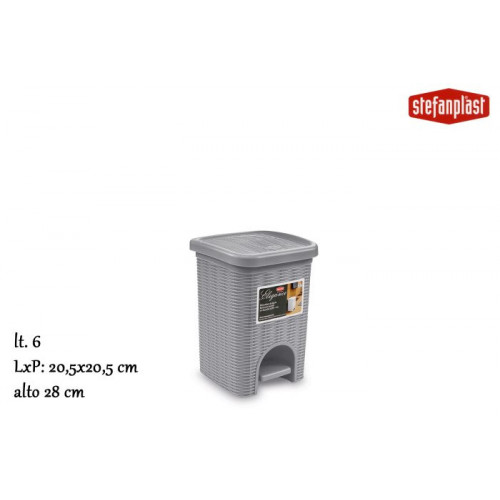 PATTUMIERA PEDALE ELEGANCE LT. 6 GREY