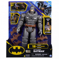 DC Comics , BATMAN, Personaggio Deluxe Battle Strike Batman da 30 cm, 5 accessori, oltre 20 suoni, giocattoli da collezionare