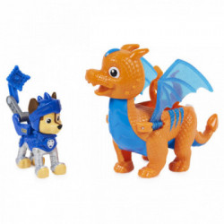 PAW Patrol Set di action figure Chase and Dragon Draco Rescue Knights, giocattoli per bambini dai 3 anni in su