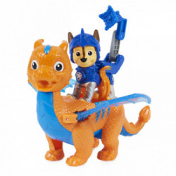 PAW Patrol Set di action figure Chase and Dragon Draco Rescue Knights, giocattoli per bambini dai 3 anni in su