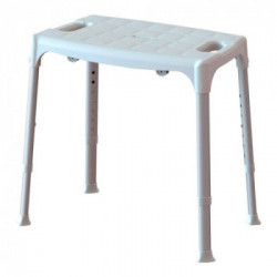 Sgabello da doccia altezza regolabile 500 x 300 x 390-540 mm Bianco e Anodizzato 