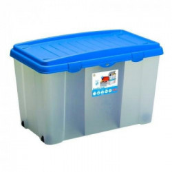 Contenitore Family Box con ruote e coperchio azzurro. Completo di 2 divisori rimovibili