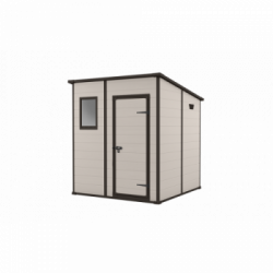 Keter Manor Pent 6x6 Beige - Casetta giardino, 200x185x183 cm, Effetto Legno
