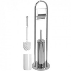 Colonnina WC multifunzionale con portascopino in metallo cromato cn 22x81