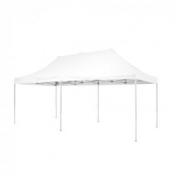 Gazebo pieghevole m 3x6 bianco. Gambe telescopiche parte bassa 30x30 mm e parte alta 25x25 mm