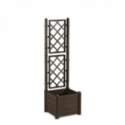 Stefanplast Fioriera quadra con spalliera marrone 43 x 43x 142H 30LT