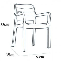 Sedia con braccioli Tisara Cappuccino cm 58x53x83