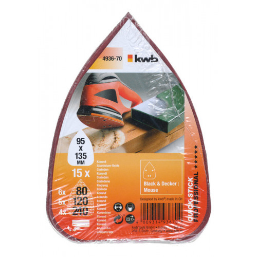 kwb 493670 accessorio per levigatrici 15 pz...