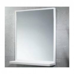 Specchio rettangolare cm 45x60 con mensola plastica bianco