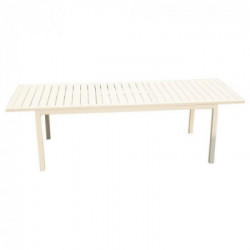 Amicasa Milos, Tavolo da Esterno Alluminio 202/263x100x75 cm, 10 Posti Bianco Opaco
