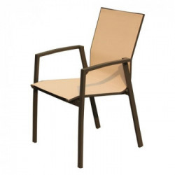 Poltroncina da giardino Sandra in alluminio Grigio Scuro e textilene Rosa Chiaro