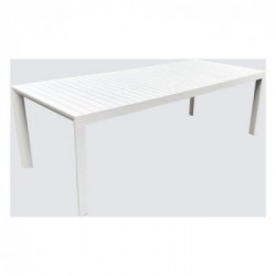Amicasa Scilla, Tavolo da Esterno Alluminio 180/240x100x75 cm, 8/10 Posti Bianco