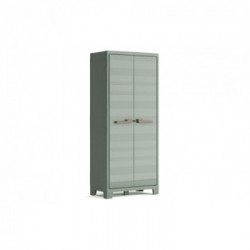 Keter Evoca Planet, Light Grey - Armadio, Robusto, Chiusura Lucchettabile, 3 Ripiani Regolabili 182x44x80 cm