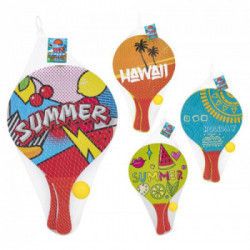 RACCHETTONI SPIAGGIA 24X38X0,8CM C/PALLINA 4ASS