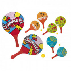 RACCHETTONI SPIAGGIA 24X38X0,8CM C/PALLINA 4ASS