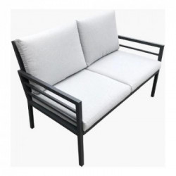 Amicasa Loren Divano da Esterno, 2 Posti, Sfoderabile e Lavabile, 126x73x85 cm Grigio Scuro