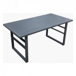 Amicasa Loren, Tavolo da Esterno Alluminio 140x71x68 cm, 4 Posti Grigio Scuro