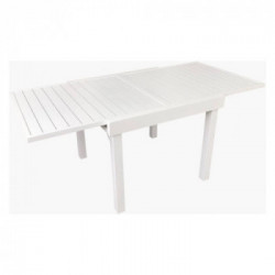 Amicasa Enna, Tavolo da Esterno Alluminio 90/180x90x75 cm, 4/8 Posti Bianco