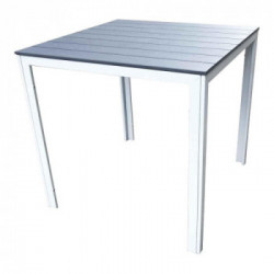 Amicasa Milano, Tavolo da Esterno Plastica 78x78 cm, 2 Posti Bianco e Antracite