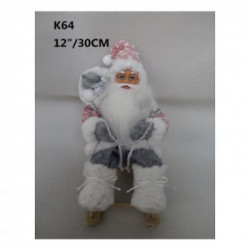 Amicasa .Babbo Cm. 30 Su Slitta Rosa Art.71