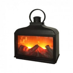 Decoro luminoso Amicasa Art.2 Mini Caminetto Nero con fiamma
