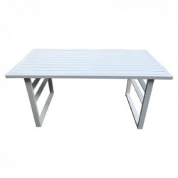 Amicasa Loren, Tavolo da Esterno Alluminio 140x71x68 cm, 4 Posti Bianco