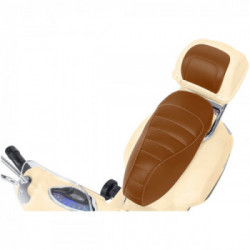 E-Spidko Vespa GTS Super Sport a batteria 12V, colore crema, mis. 102 x 75 x 51 cm, accensione con effetti sonori, clacson