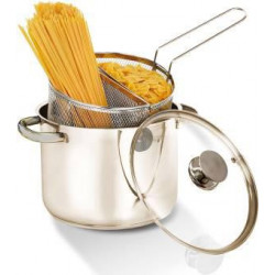 Bialetti - Pastarella, Pentola 22cm, Scolapasta Doppio, Coperchio