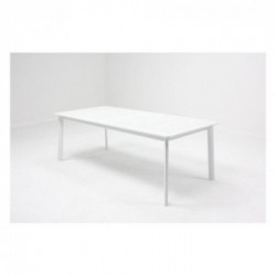 Amicasa Atlanta, Tavolo da Esterno Alluminio 173/232x100x75 cm, 8 Posti Bianco