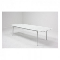 Amicasa Scilla, Tavolo da Esterno Alluminio 217/276x100x75 cm, 10 Posti Bianco