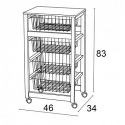 Arredamenti Italiani Gingerone - Carrello Porta Vivande in Legno Laccato Bianco