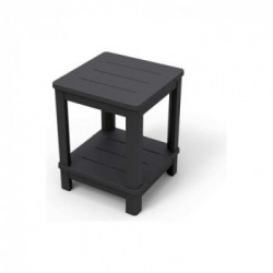 Allibert Patio Grafite - Tavolino da Esterno, 40,5x40,5x57 cm