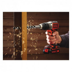 Black Decker BL188KB-QW - Trapano/Avvitatore a Percussione Brushless, 1.5 Ah, 27 W, 18 V, 28.050 colpi/min, 52 Nm, 2 Batterie