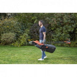 Black+Decker BEMW461BH-QS - Rasaerba 1400 W, Larghezza Taglio 34 cm, 6 Altezze Taglio 20-70 mm, Cesto 40 Lt., Impugnatura Bike