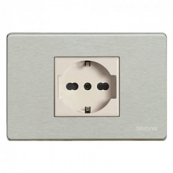 Placca rettangolare con modulo presa pluristandard Magic 220-250 V Argento / Avorio SA5440/16
