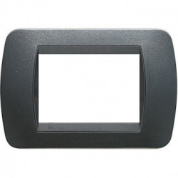 bticino Placca 3p plastica acciaio s.